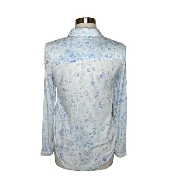 Anthropologie Cloth and Stone Leopard Print Sheer Button Front Top Womens Small - Picture 4 of 11